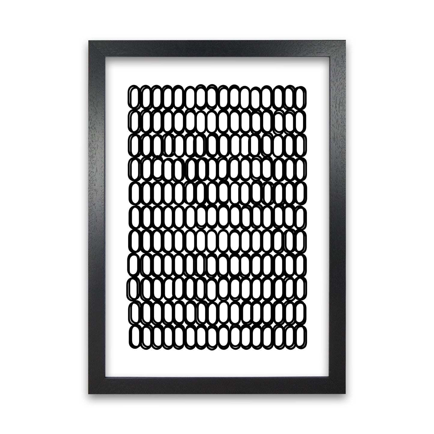 Black and White Oval Multi Black Grain
