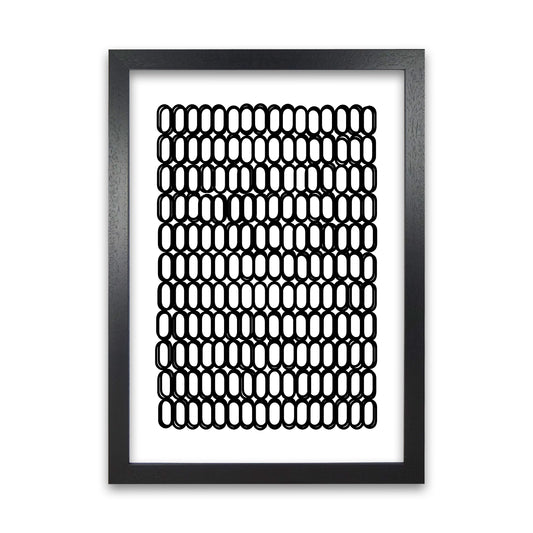 Black and White Oval Multi Black Grain