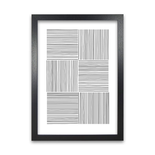 Black and White Squared Lines Black Grain