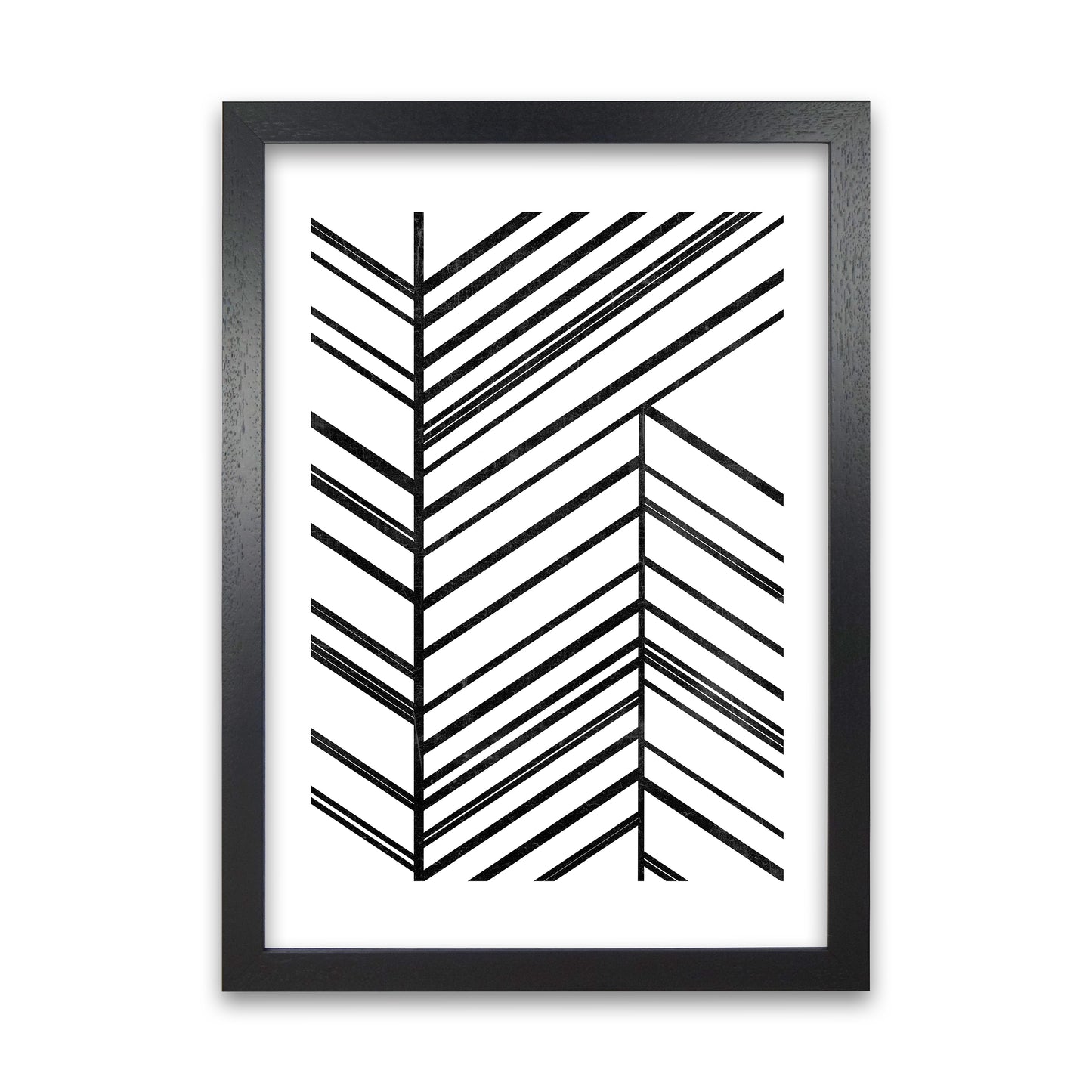 Black White Rough Line Print Black Grain