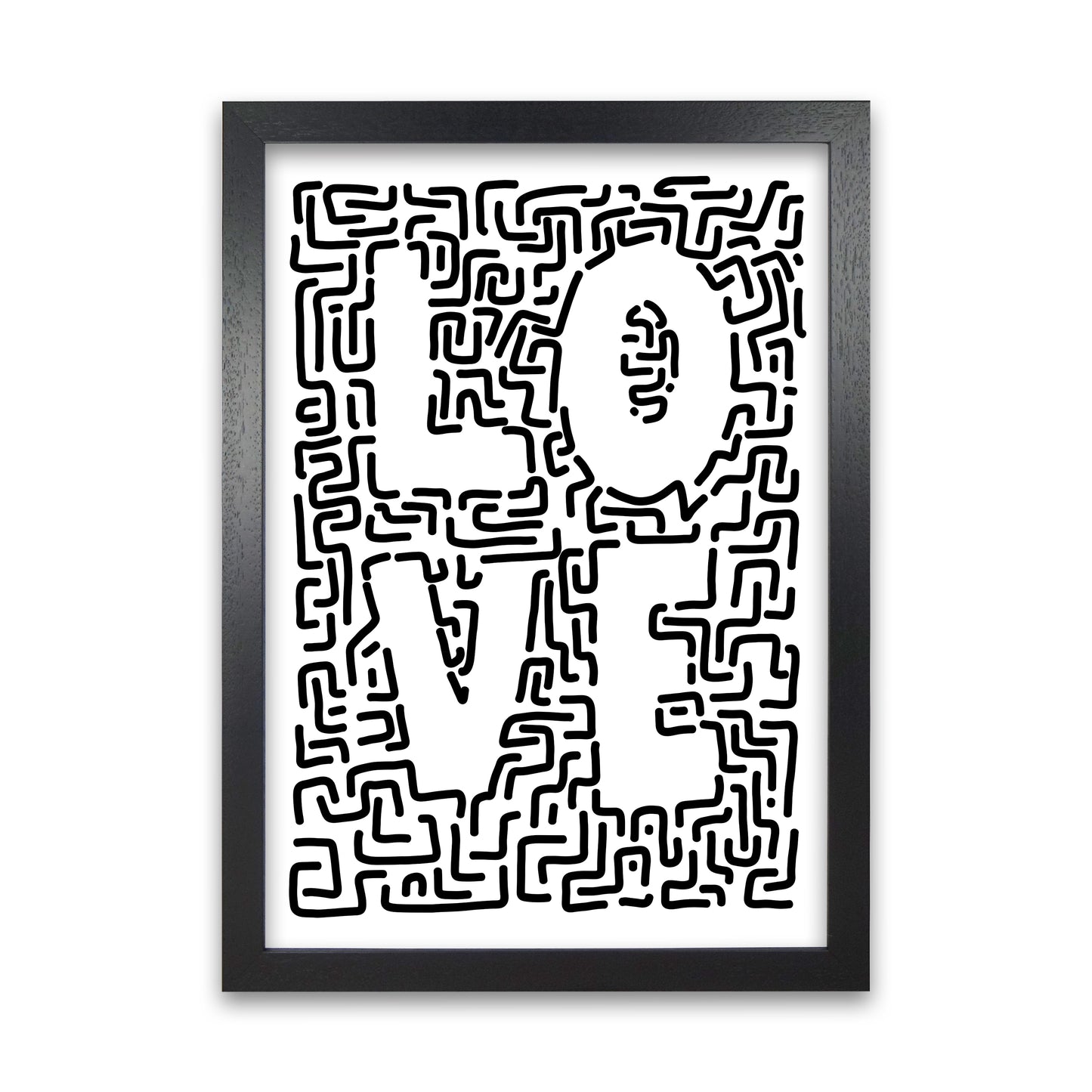 Doodle LOVE Print Original Black Grain