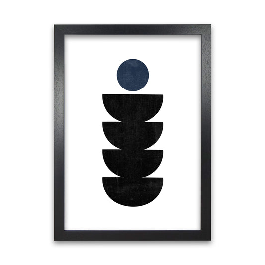 Mid Century Shapes Navy Dot Black Grain