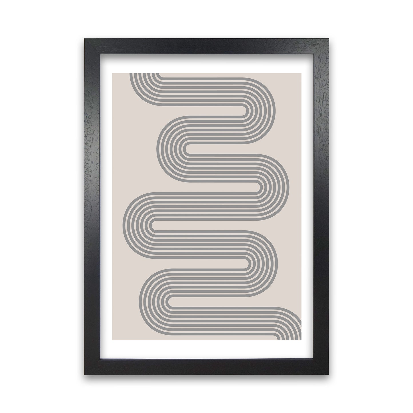 Twisty Lines Neutral Original Black Grain