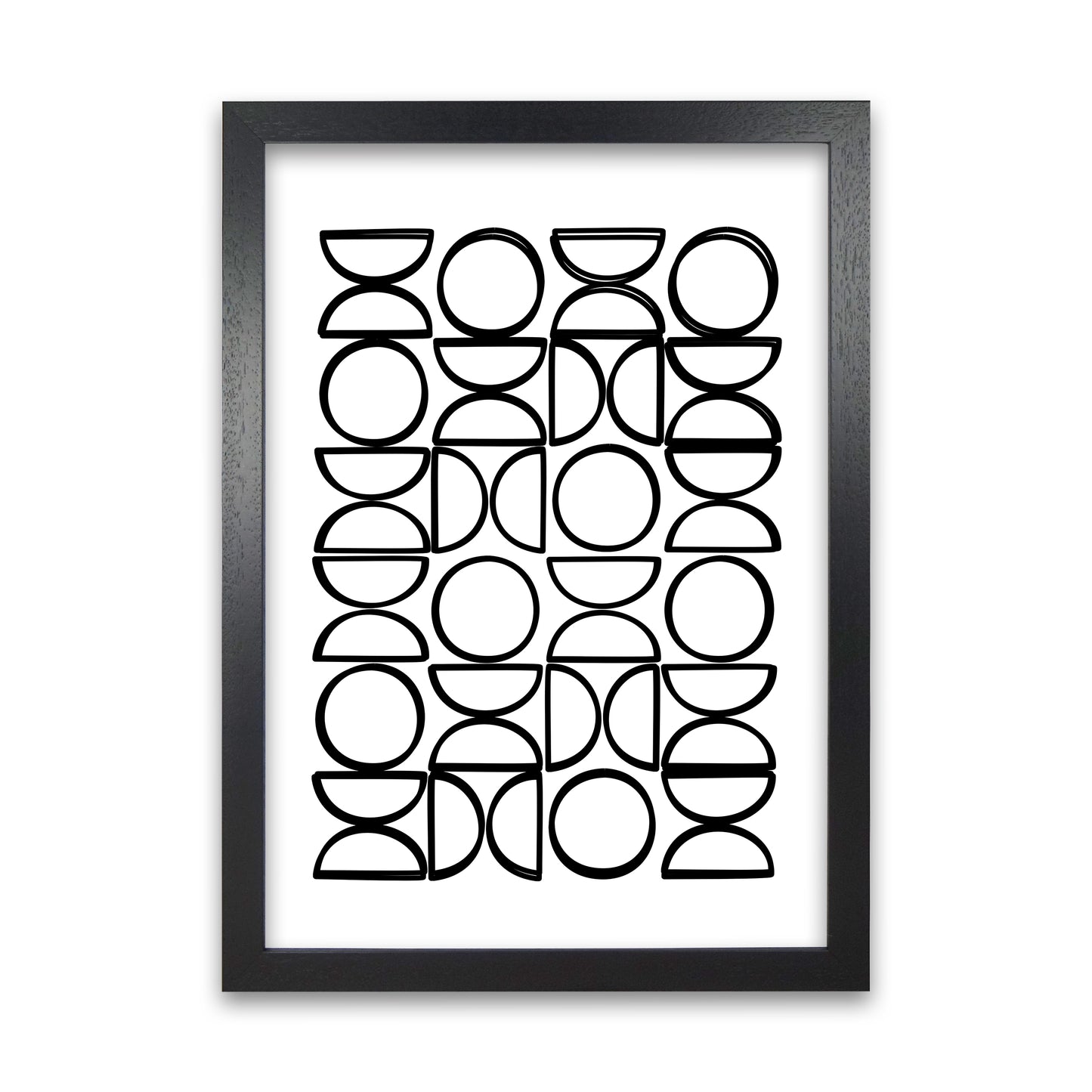 Black and White Mid Century Geometric Print A Black Grain