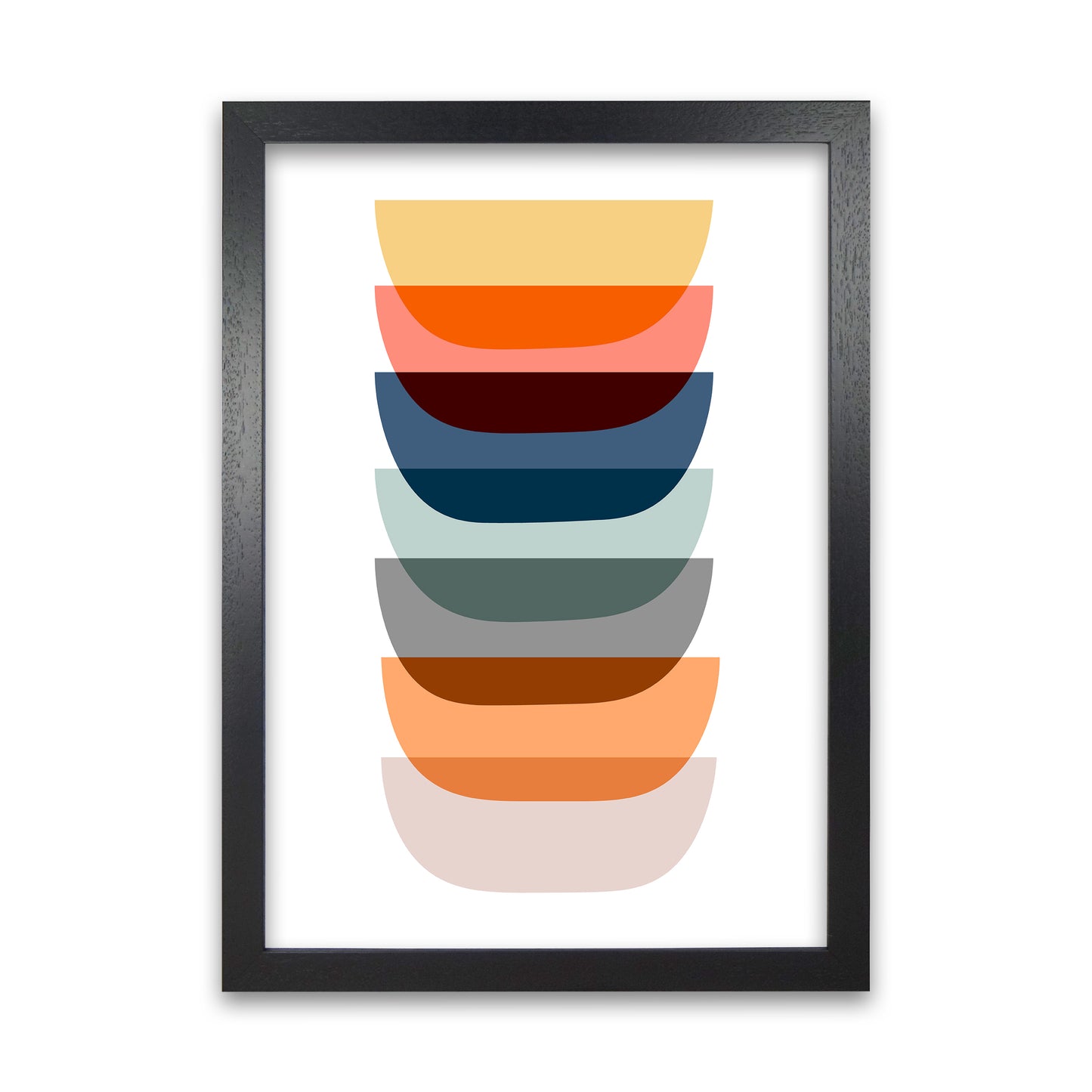 Abstract Mid Century Art Original Black Grain