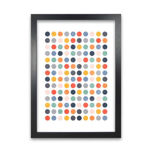 Scandinavian Dots Artwork Original Black Grain