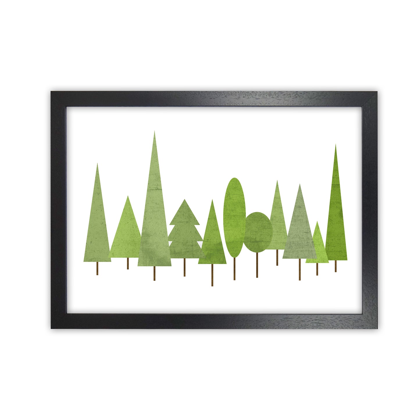 Scandinavian Trees Landscape Original Black Grain