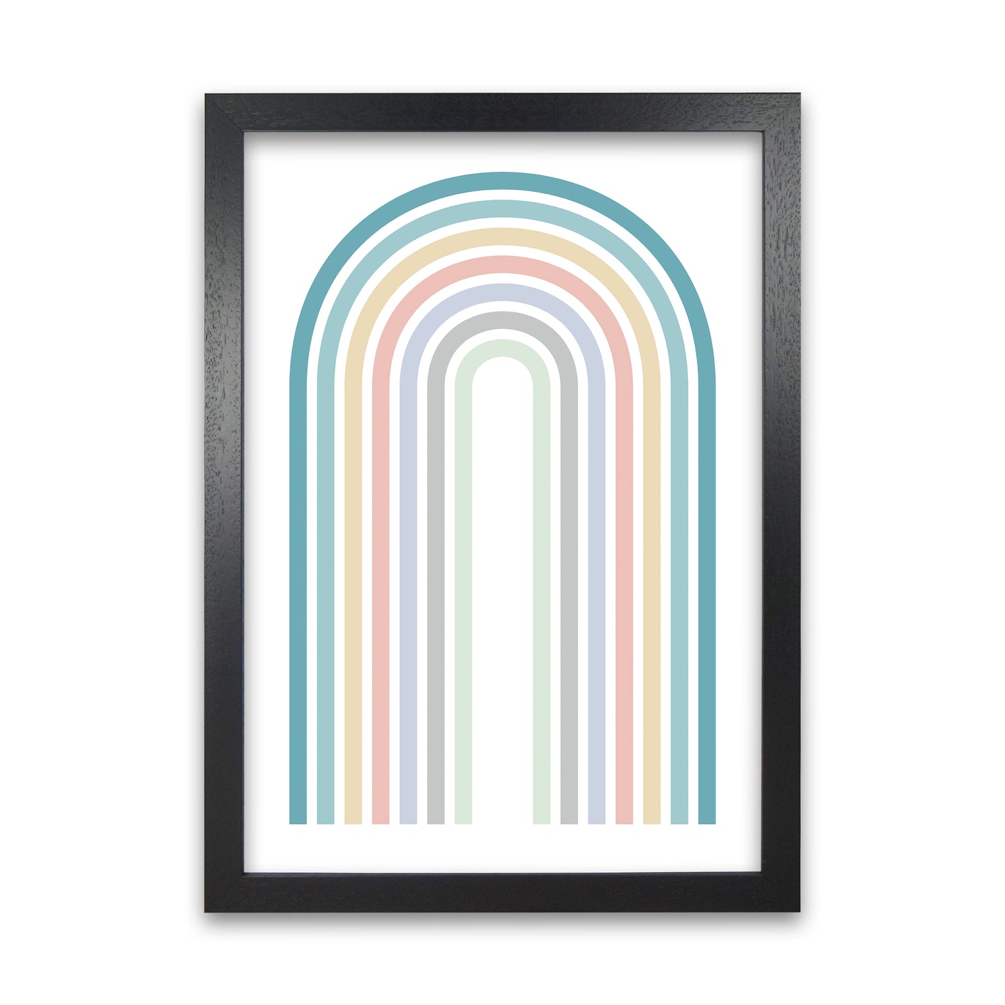 Colorful Rainbow Print Original Black Grain