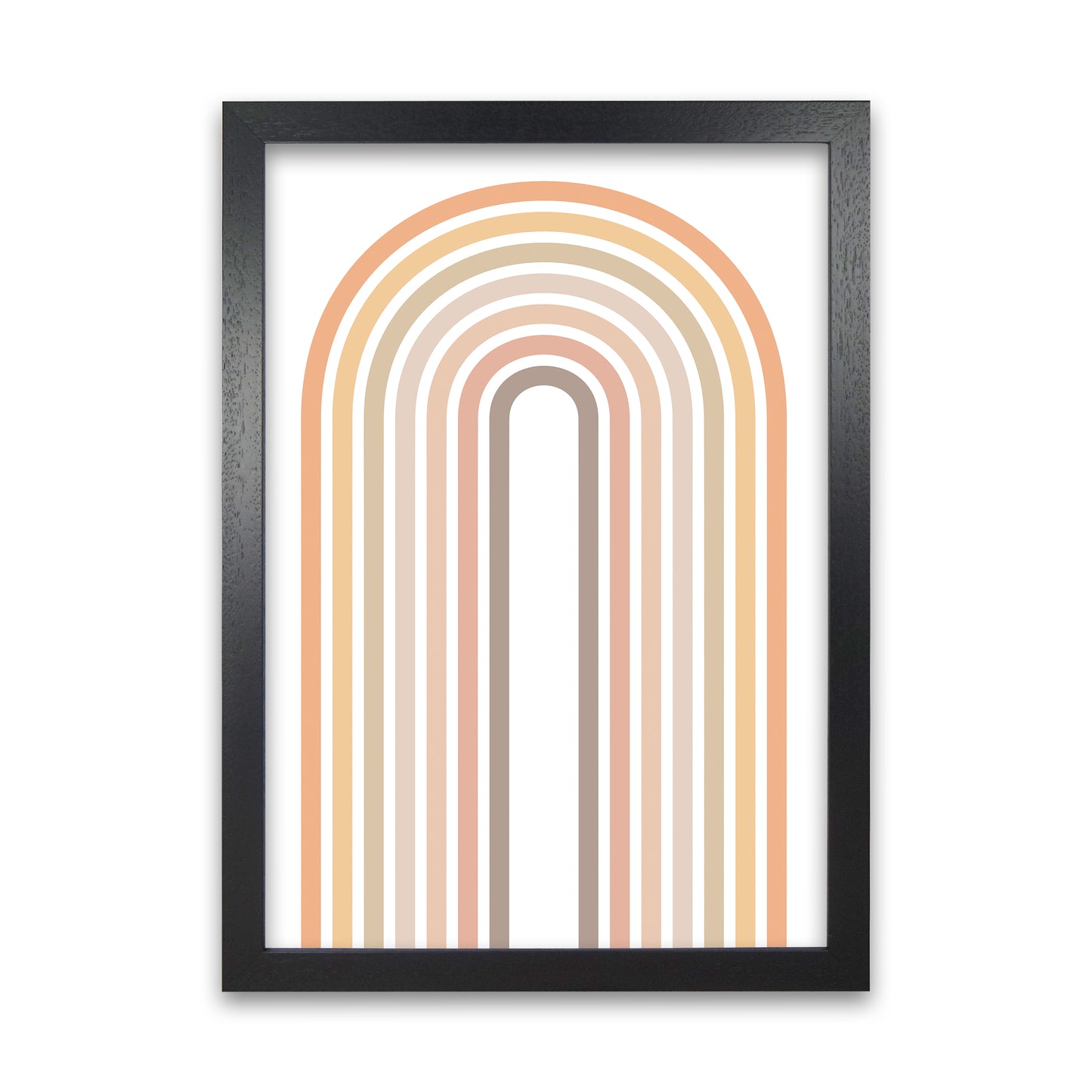 Muted Rainbow Print Original Black Grain