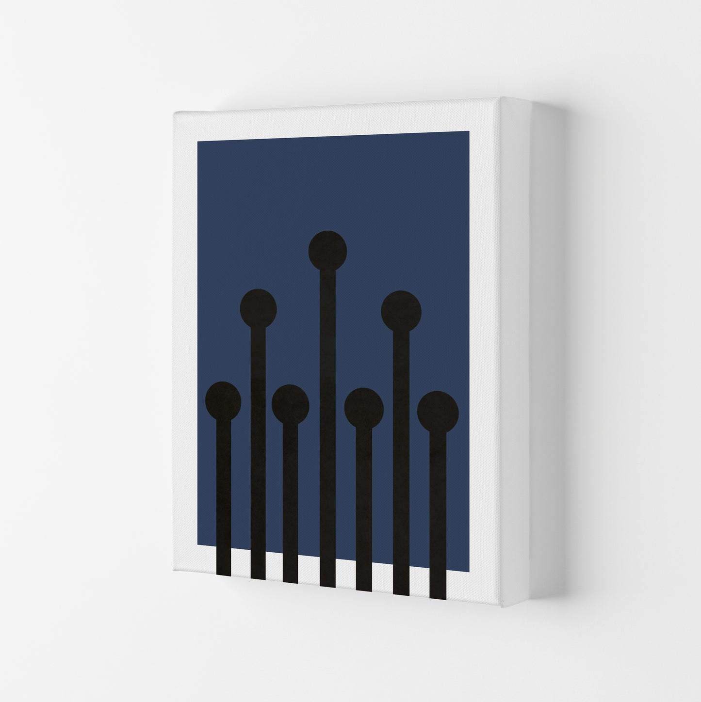 Black and Blue Scandinavian Art Canvas