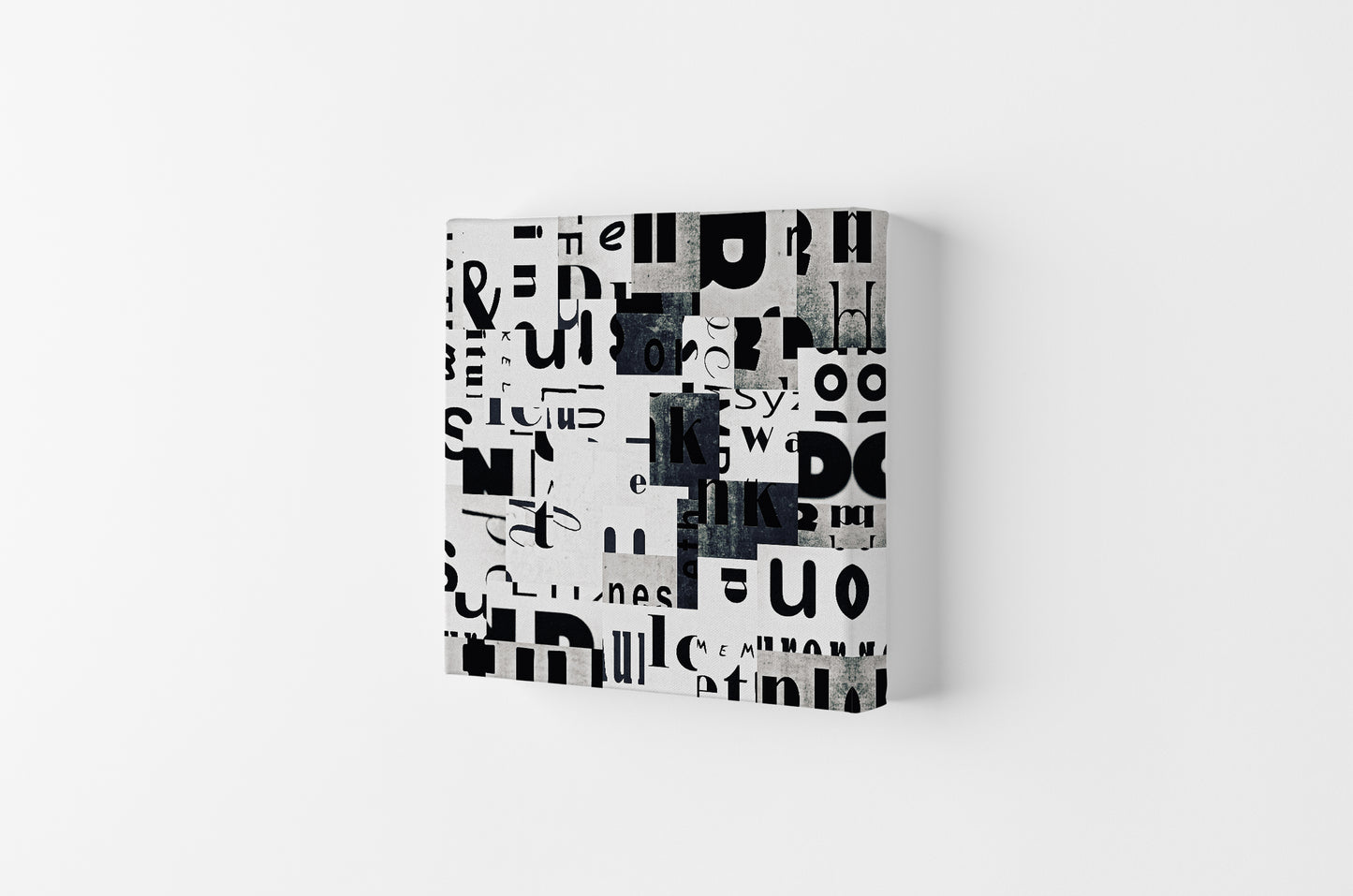 Black and White Typography Pair A Original Canvas