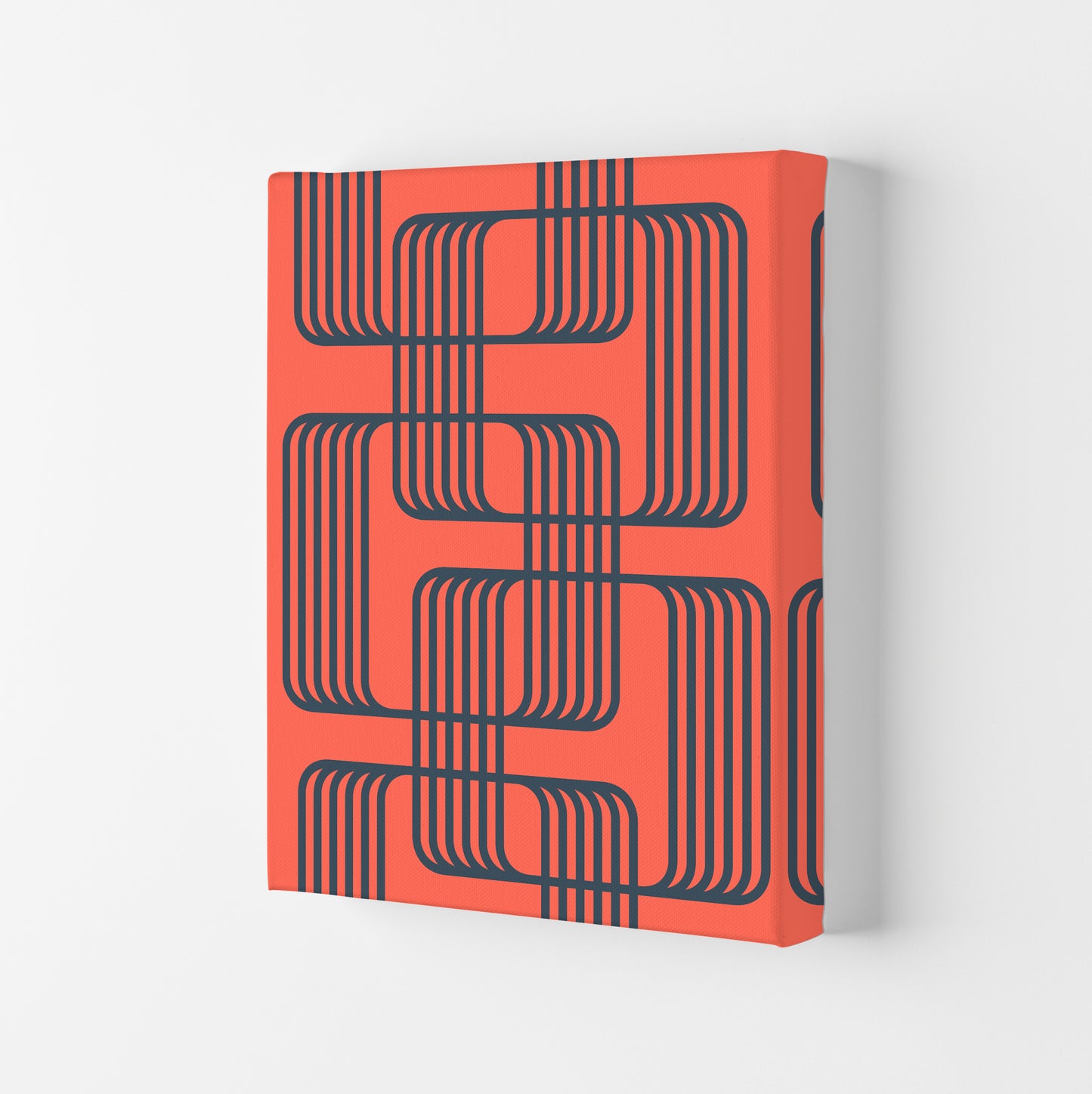 Blue and Red Geometric Wall Art Print B Canvas