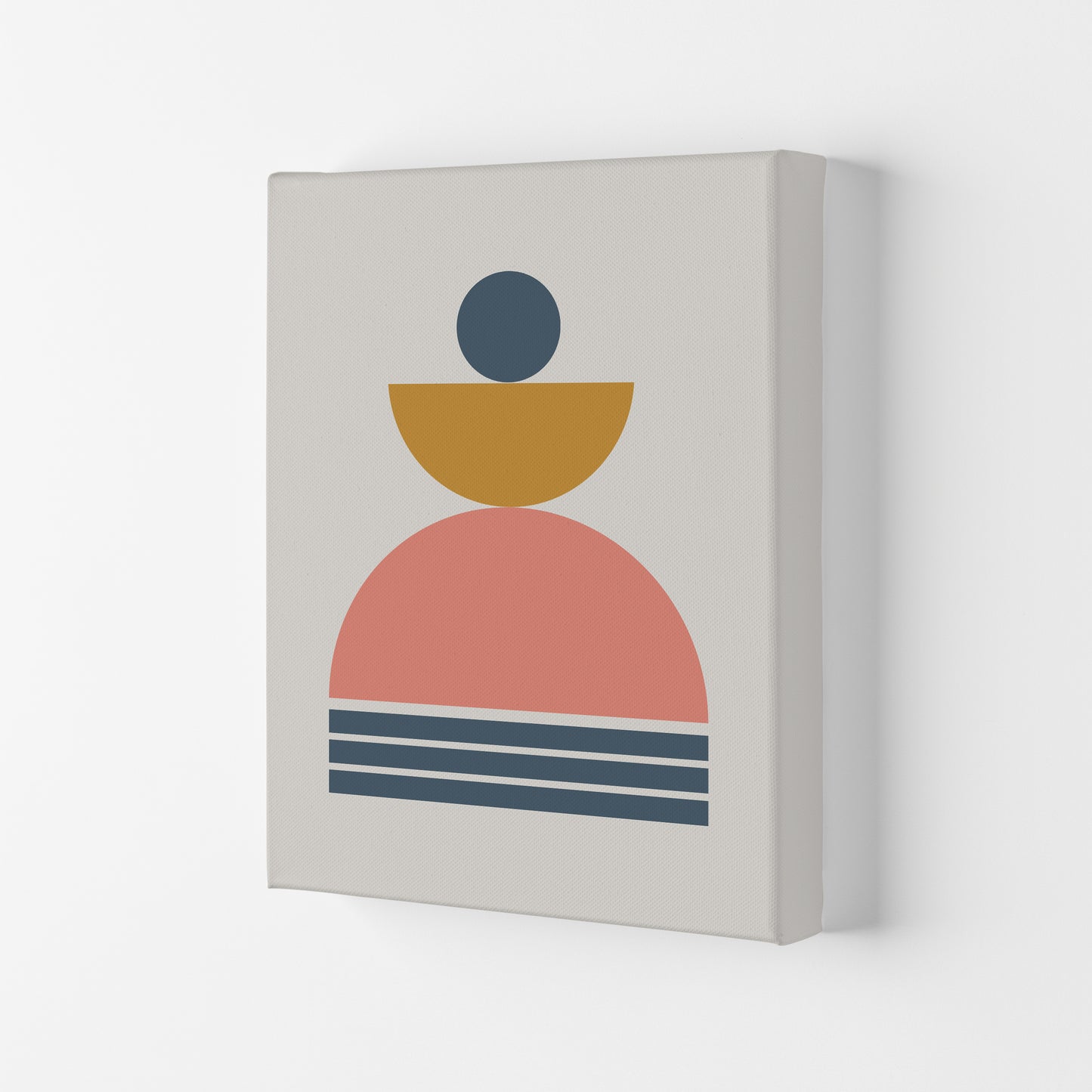 Mid Century Modern Prints on Grey C Canvas