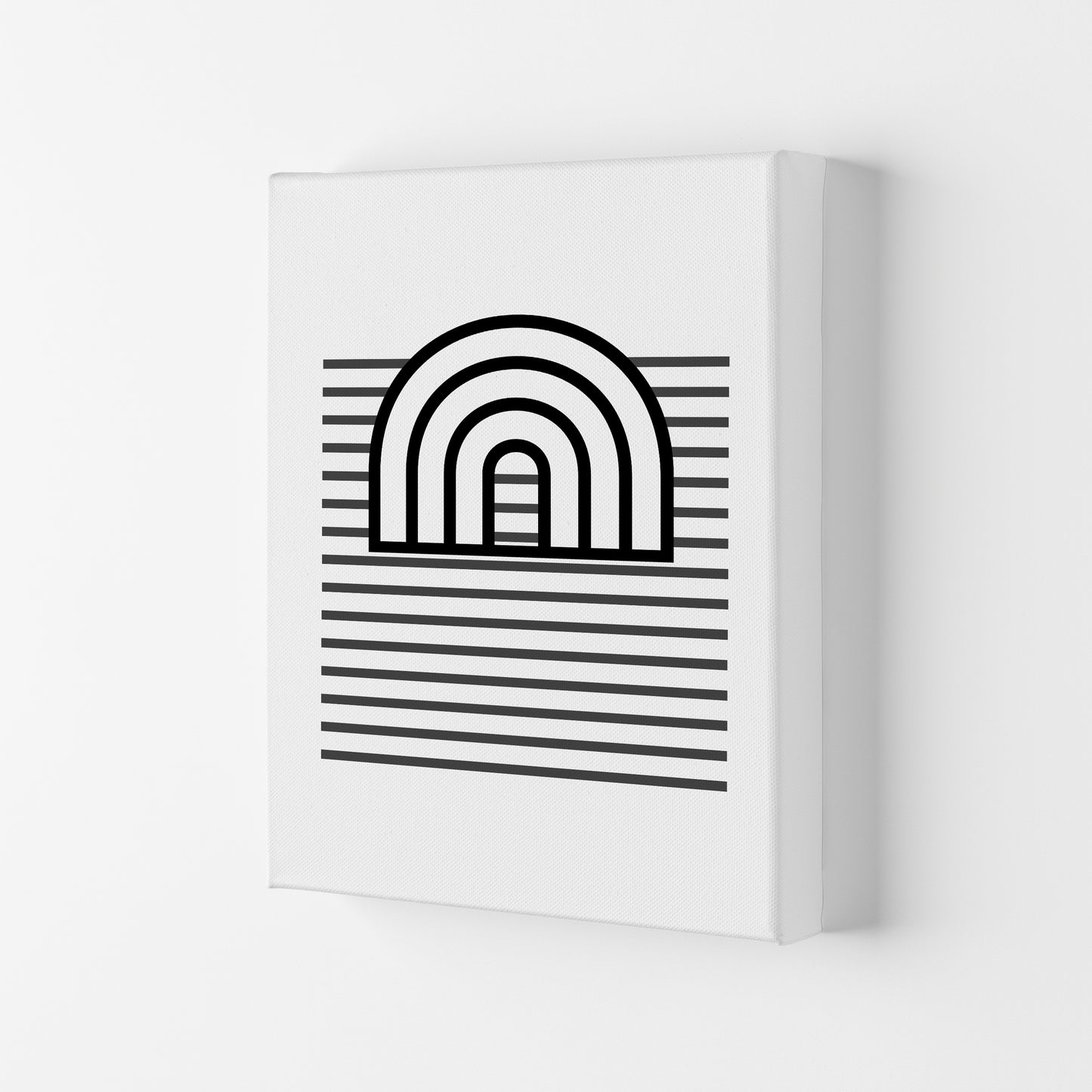 3D Rainbow and Lines Original Abstract Art Print by Print Punk Studio Canvas