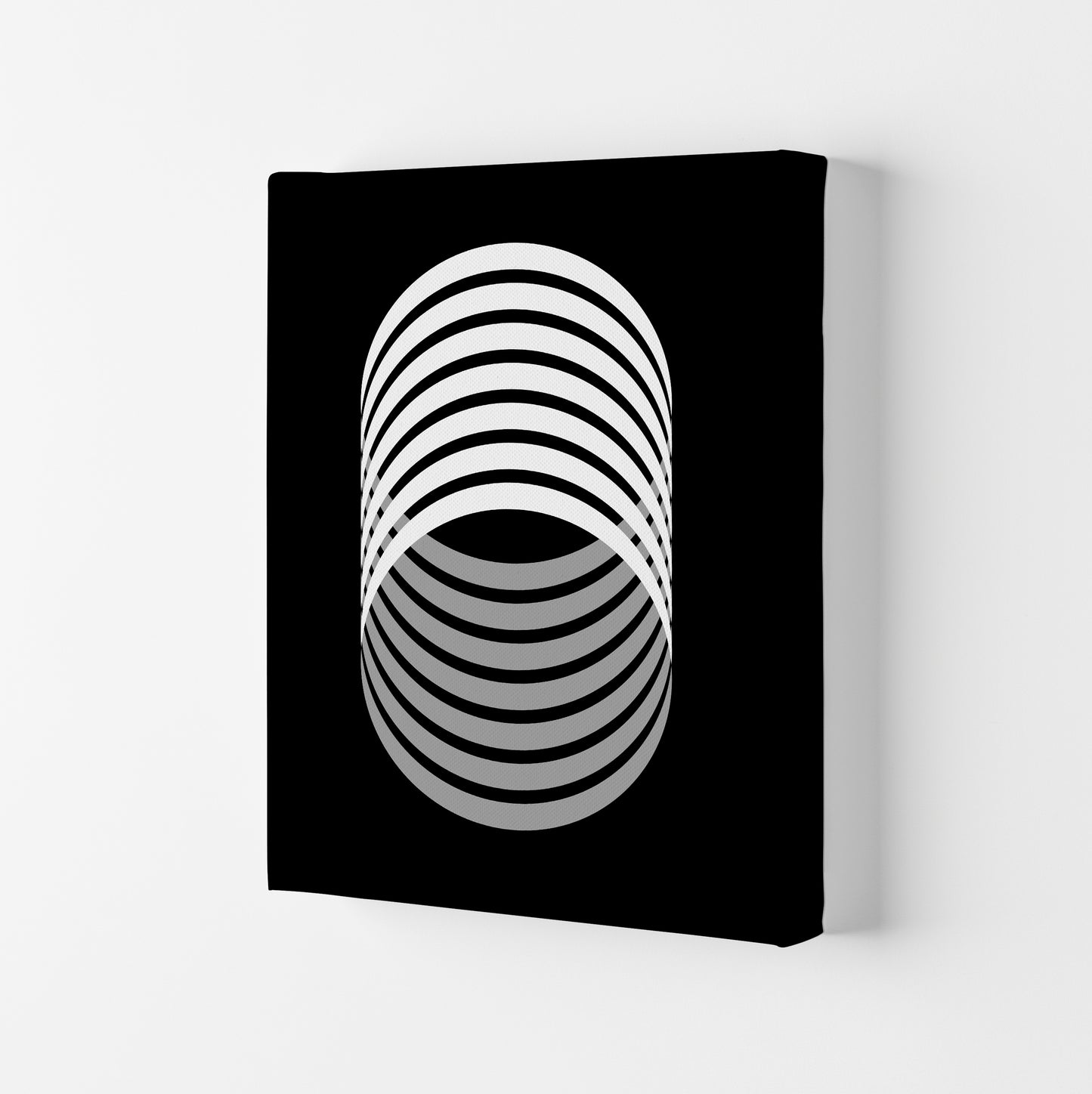Abstract Modern Back and White Circles Original Canvas