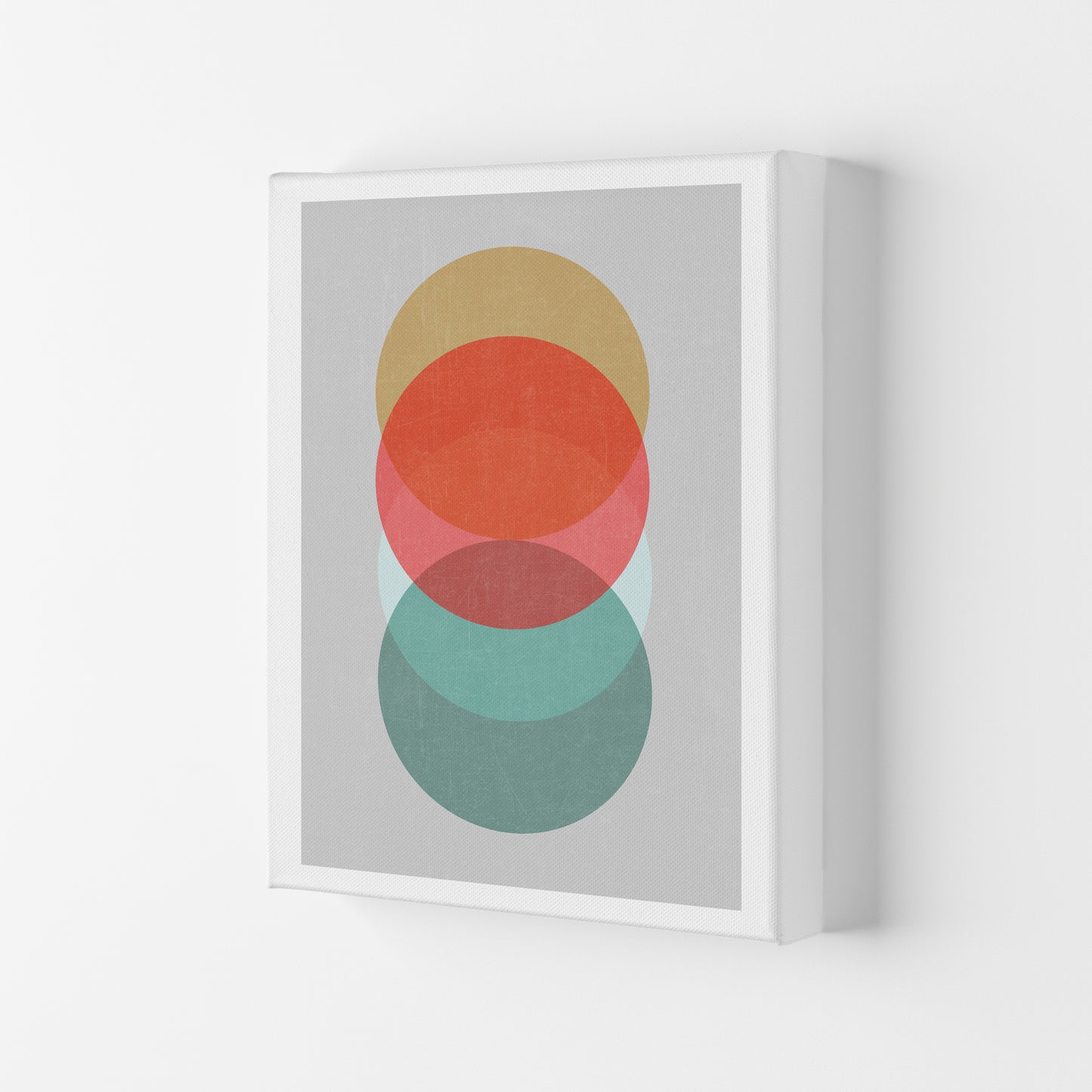 Mid Century Circles in Scandi Colours A Canvas