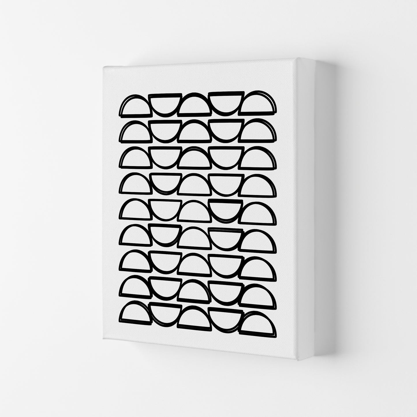 Black and White Mid Century Geometric Print B Canvas