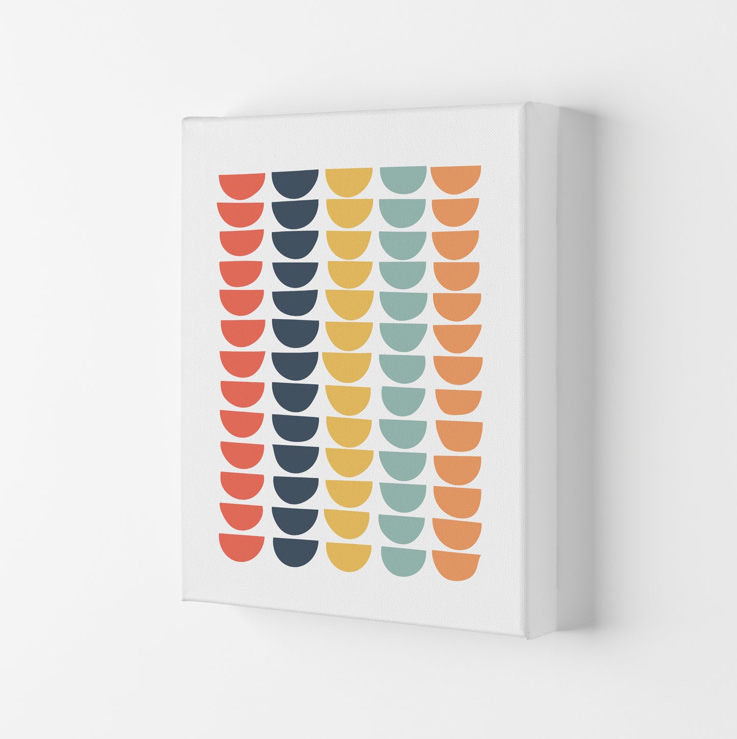Retro Multicolor Half Circles Original Canvas