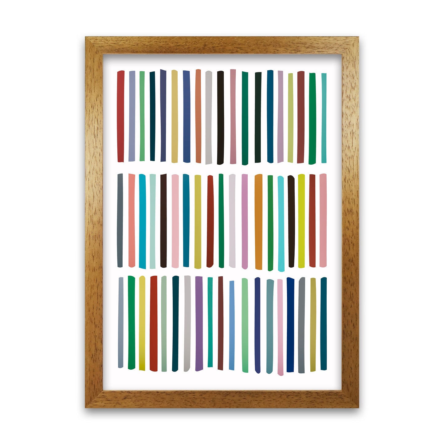 Scandinavian Lines Artwork Original Oak Grain