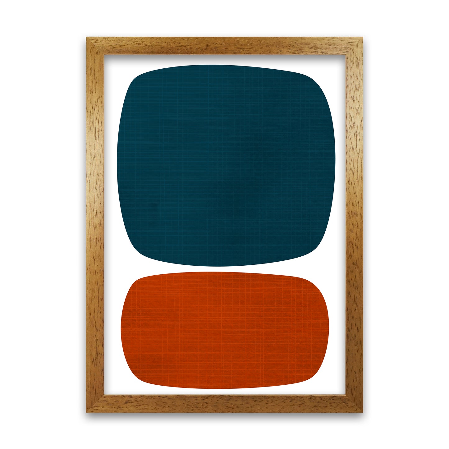 Blue and Orange Mid Century Oak Grain