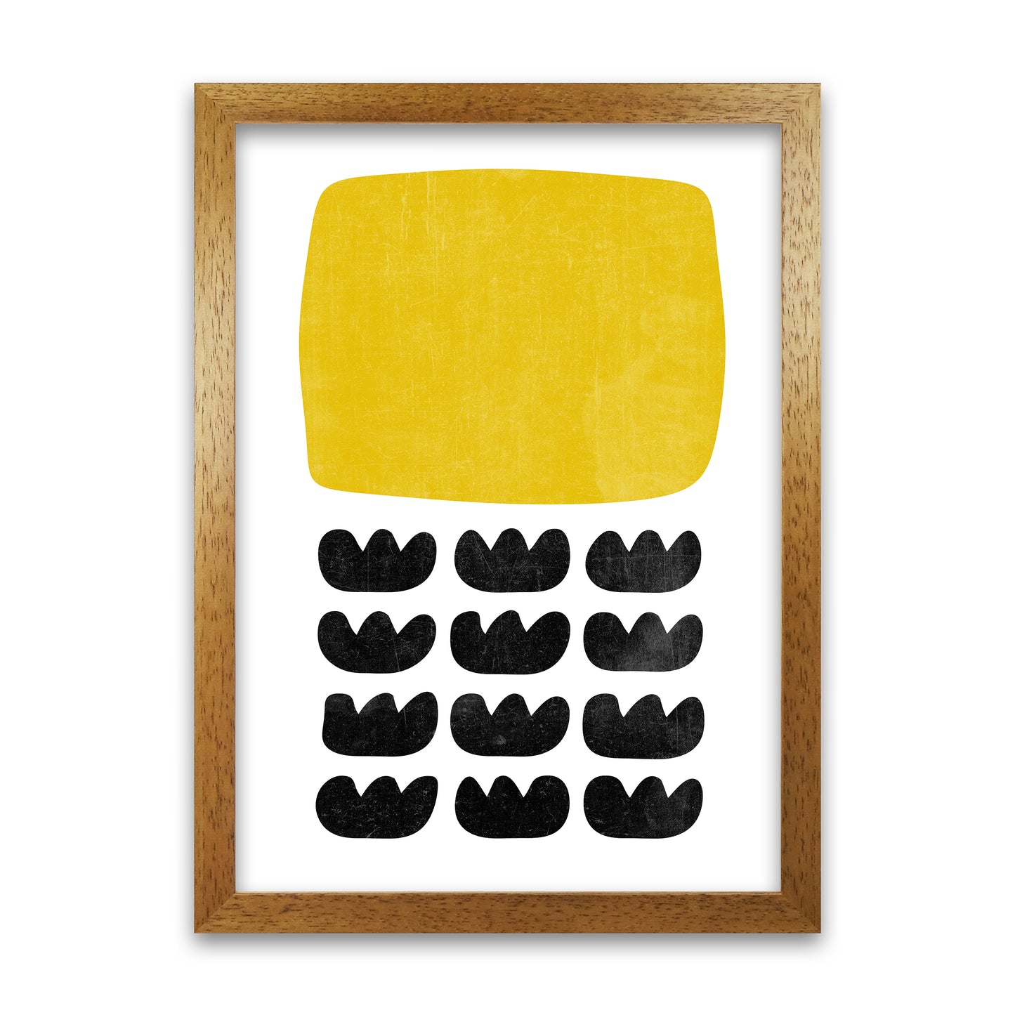 Yellow and Black Abstract Original Oak Grain
