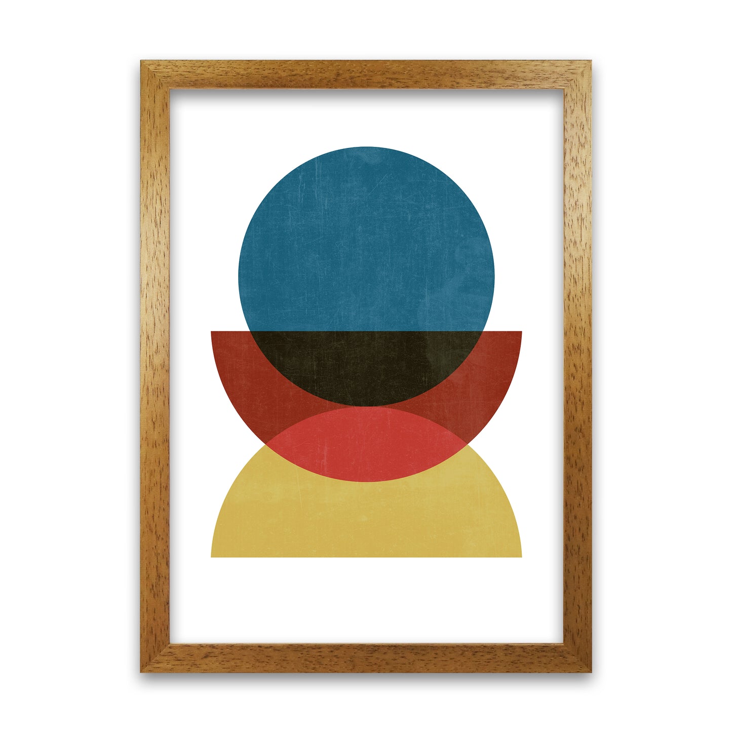 Rainbow Mid Century Print A A1 Honey Oak Frame