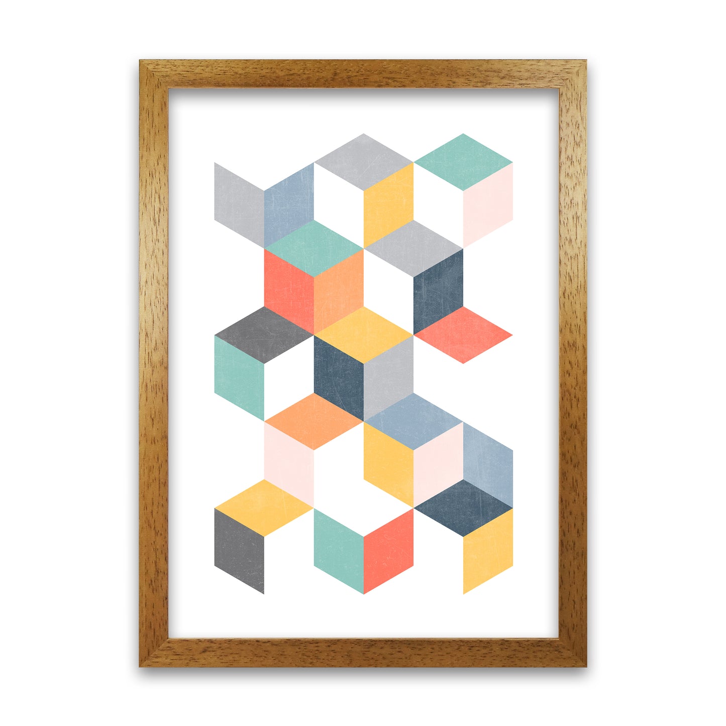 Scandinavian Geometric Print Geo B Oak Grain