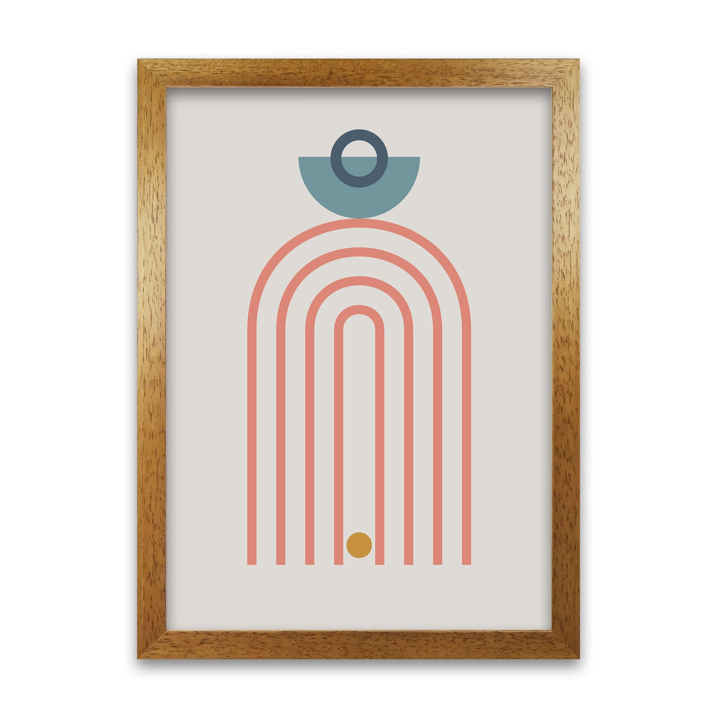 Mid Century Modern Prints on Grey A Oak Grain