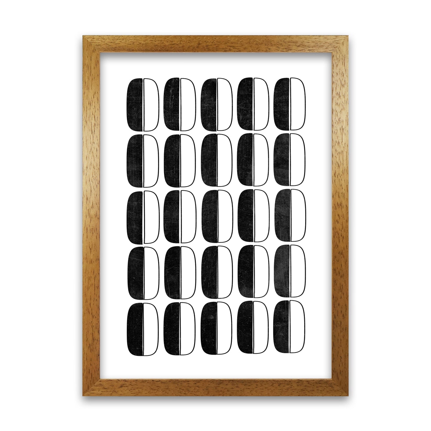 Abstract Coffee Beans Print Original Oak Grain