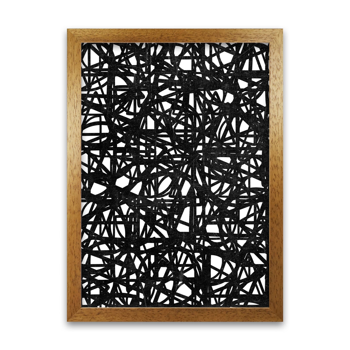 Black Graphic Print Original Oak Grain