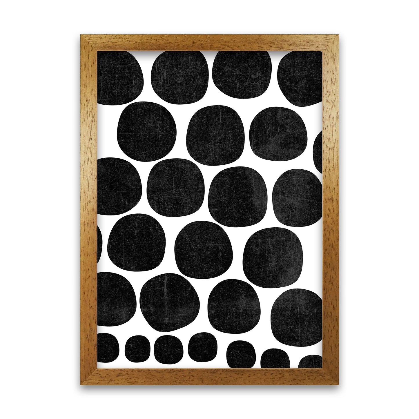 Black Grunge Circles Original Oak Grain