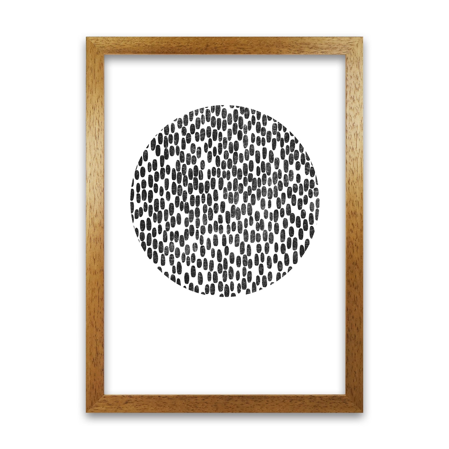 Mid Century Dots Circle Original Oak Grain