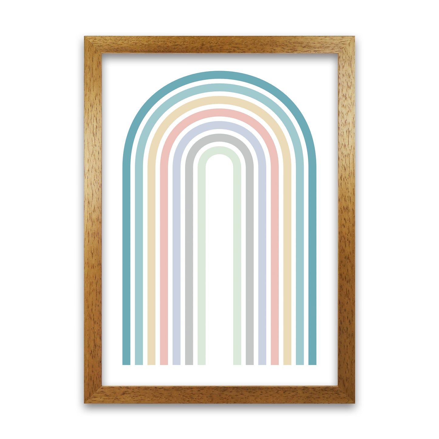 Colorful Rainbow Print Original Oak Grain
