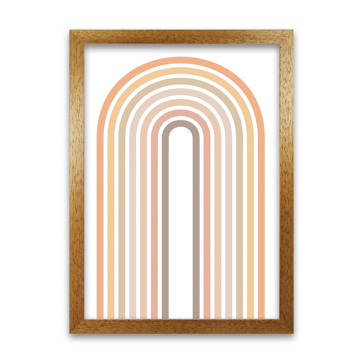 Muted Rainbow Print Original Oak Grain