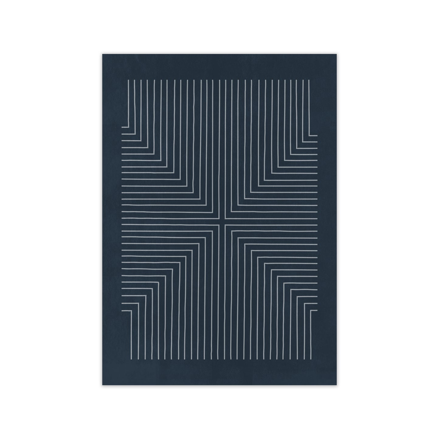 Mid Century Geometric Blue Original Print Only