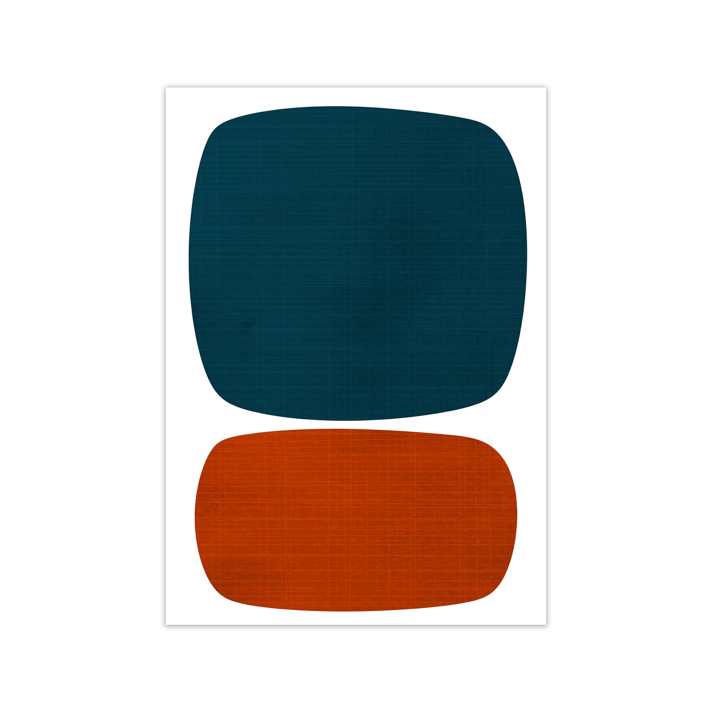 Blue and Orange Mid Century Print Only