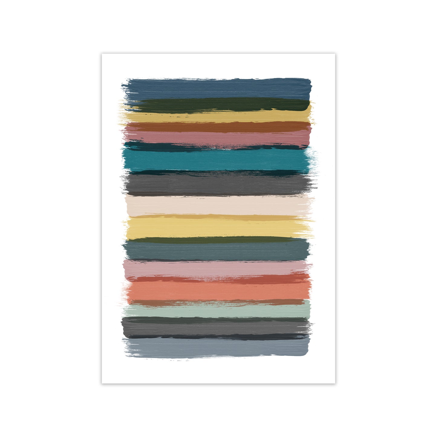 Multicolor Brush Strokes Original Print Only