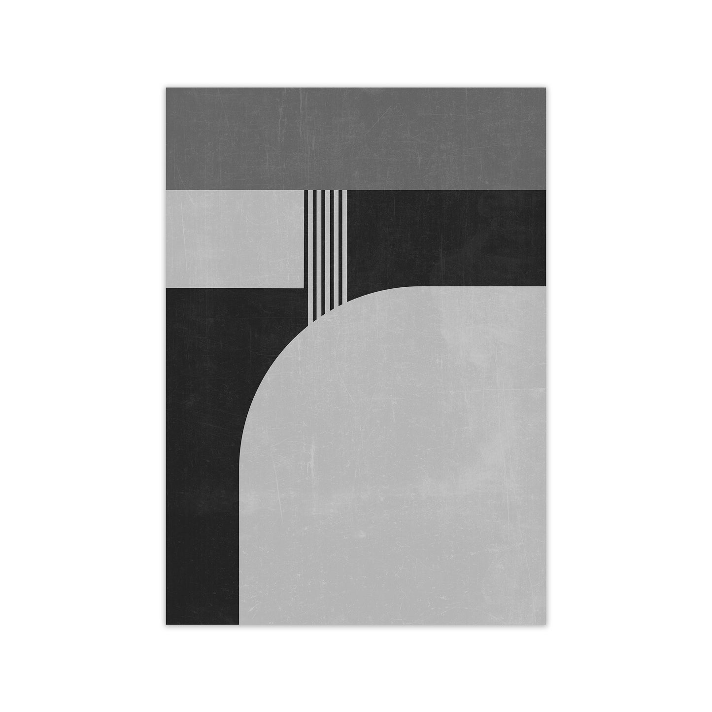 Mid Century Black and White Print A Print Only