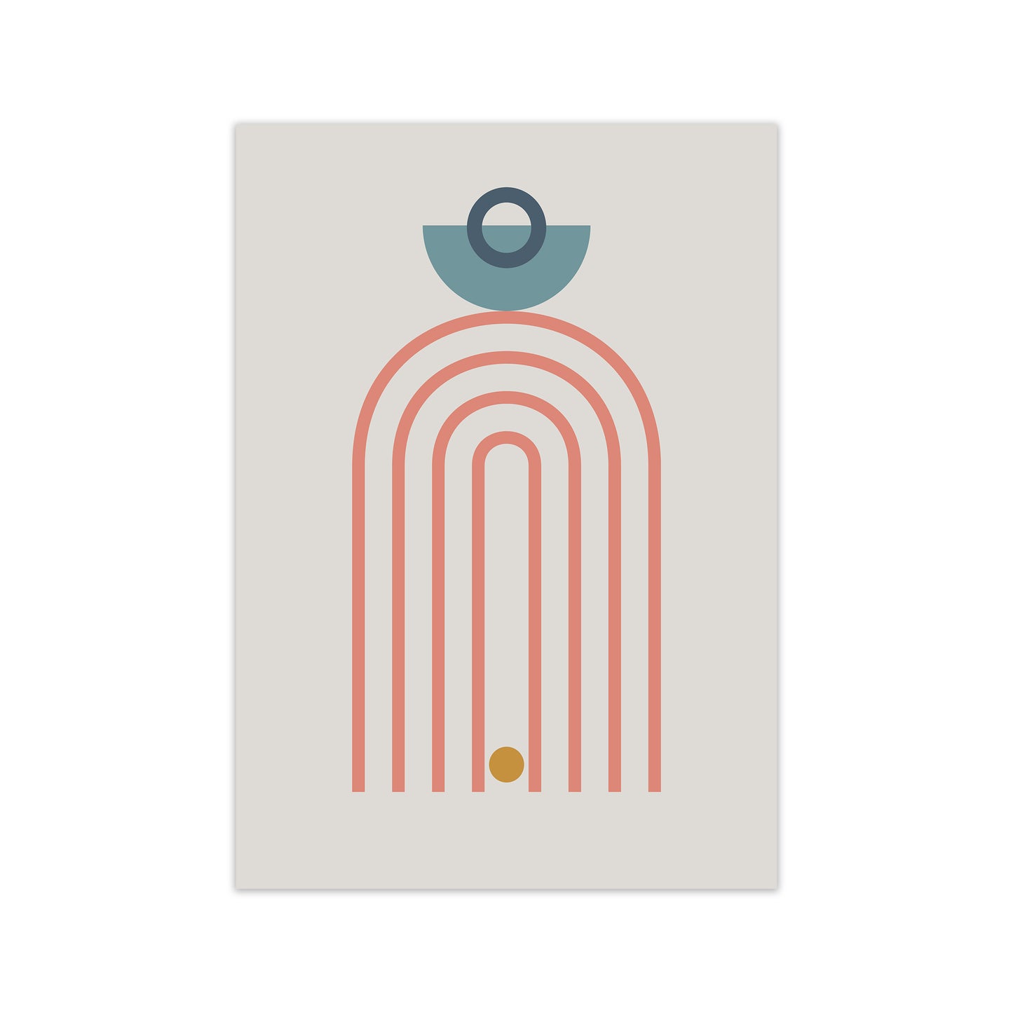 Mid Century Modern Prints on Grey A Print Only