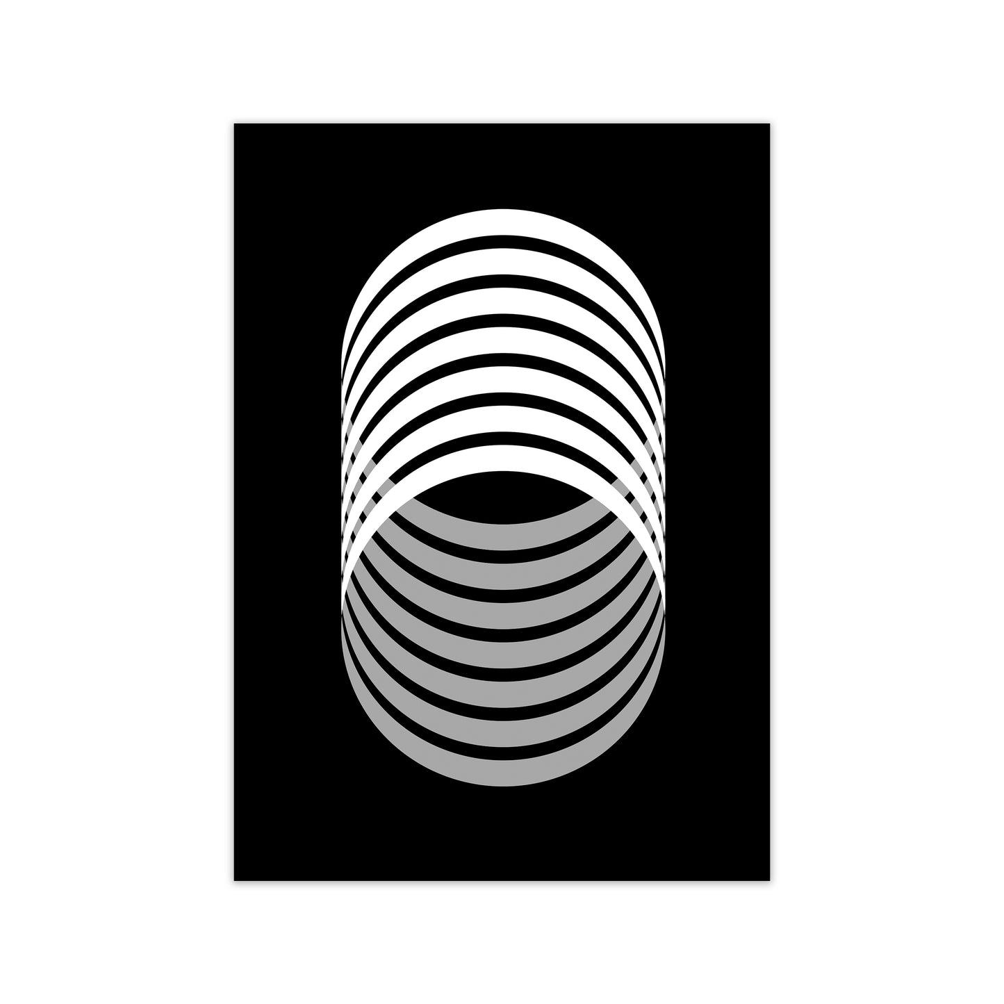 Abstract Modern Back and White Circles Original Print Only