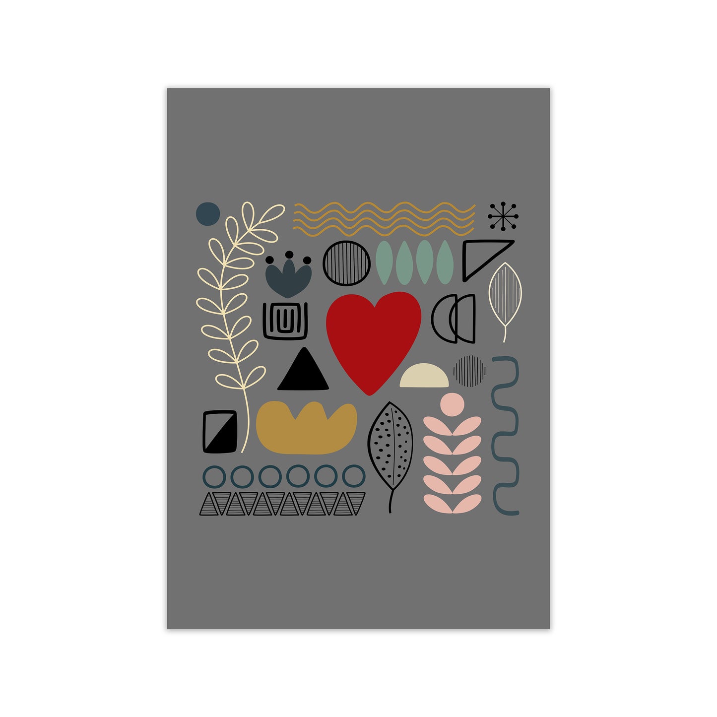 Scandnavian Shapes on Grey Original Print Only