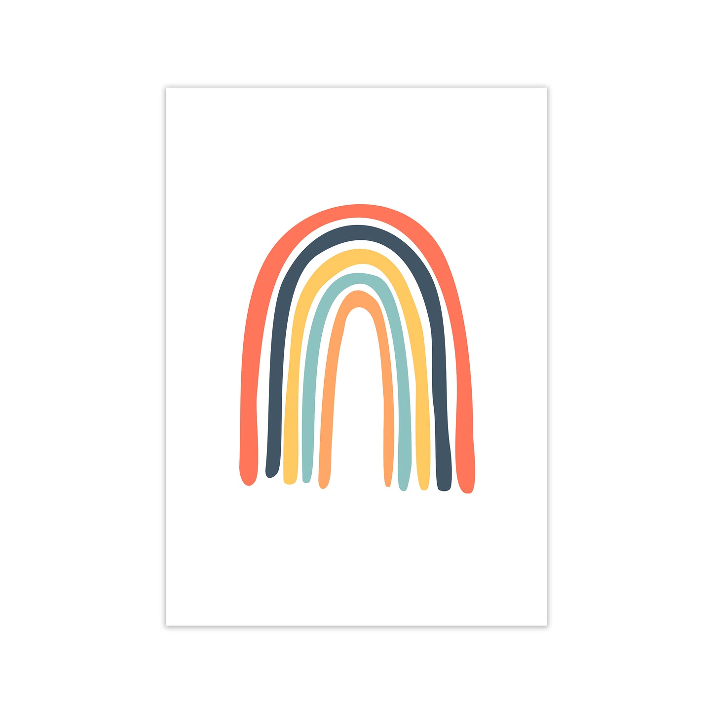 Rainbow on White Original Print Only