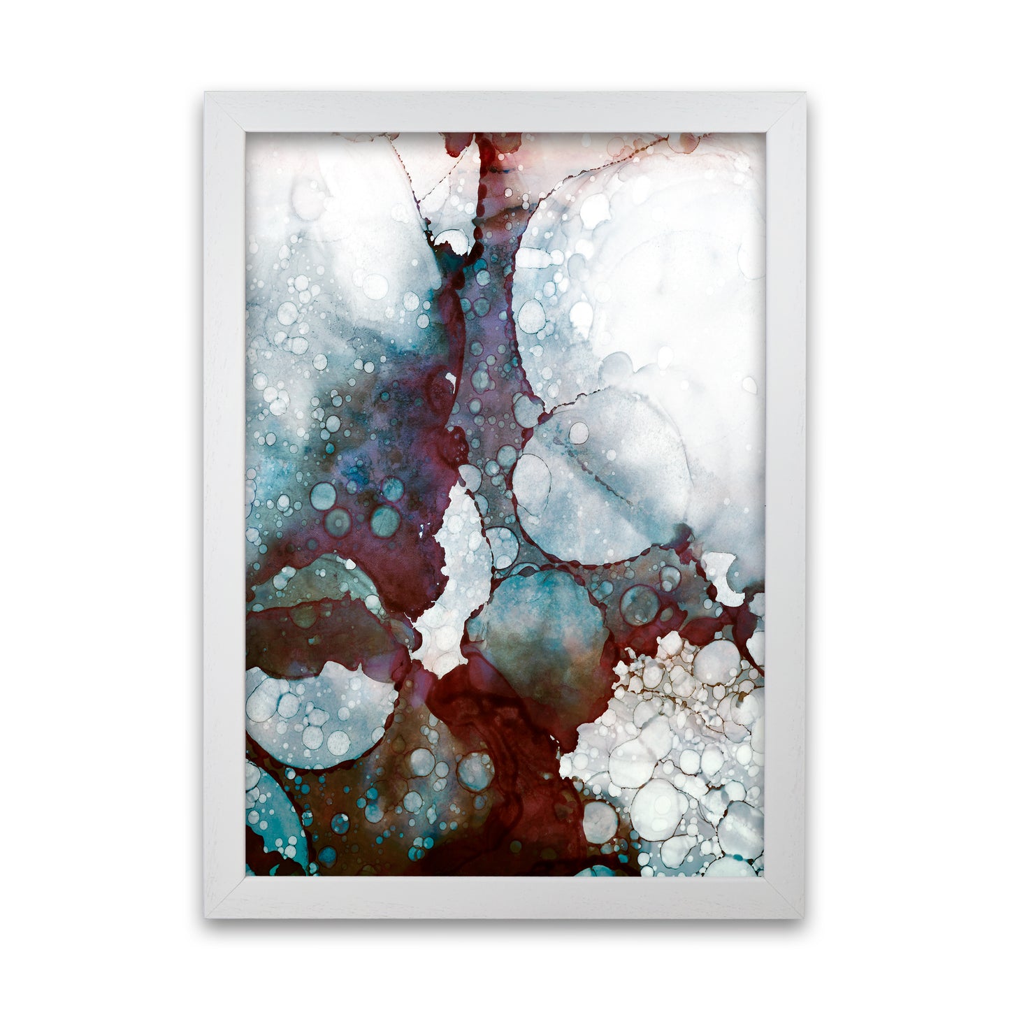 Watercolor Circles Portrait Original White Grain