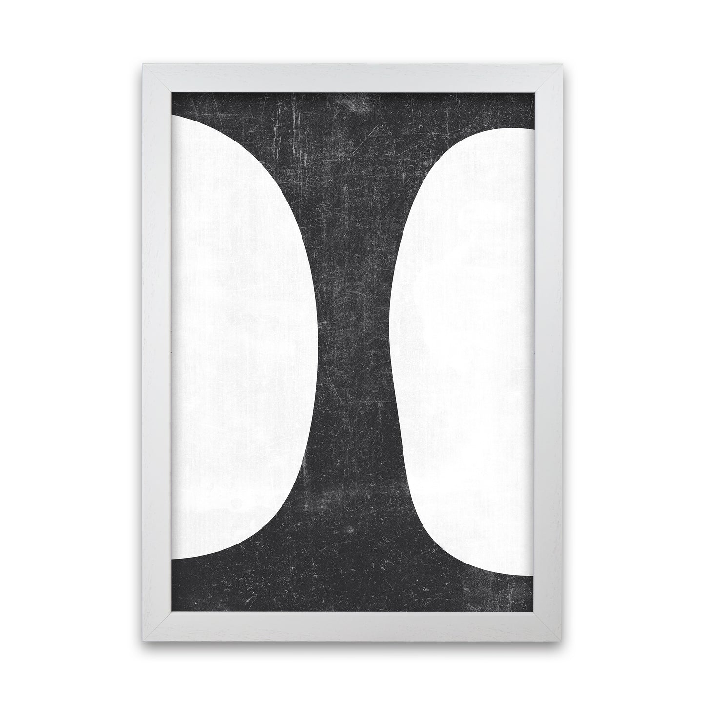 Mid Century Black and White Grunge Wall Art A White Grain