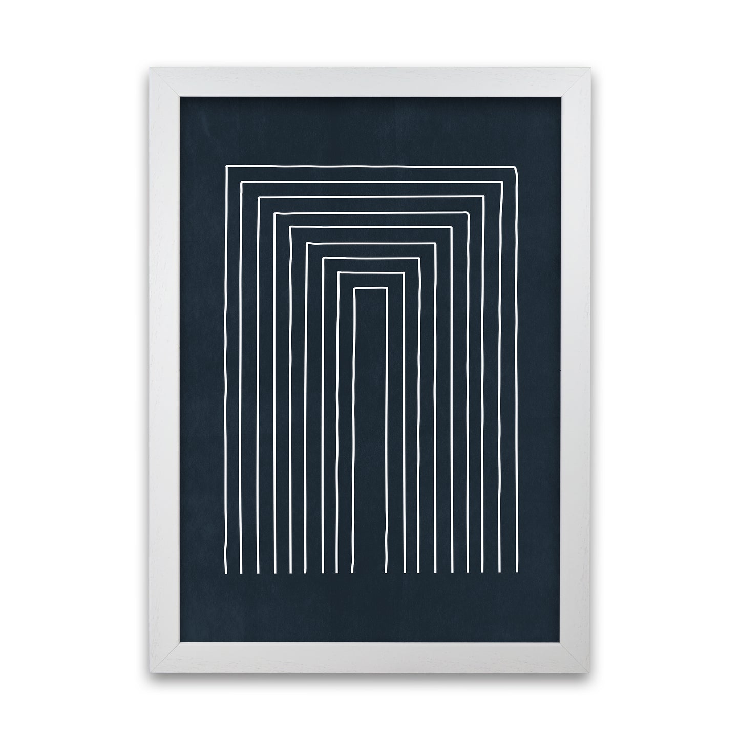 Mid Century Modern Blue Print A White Grain