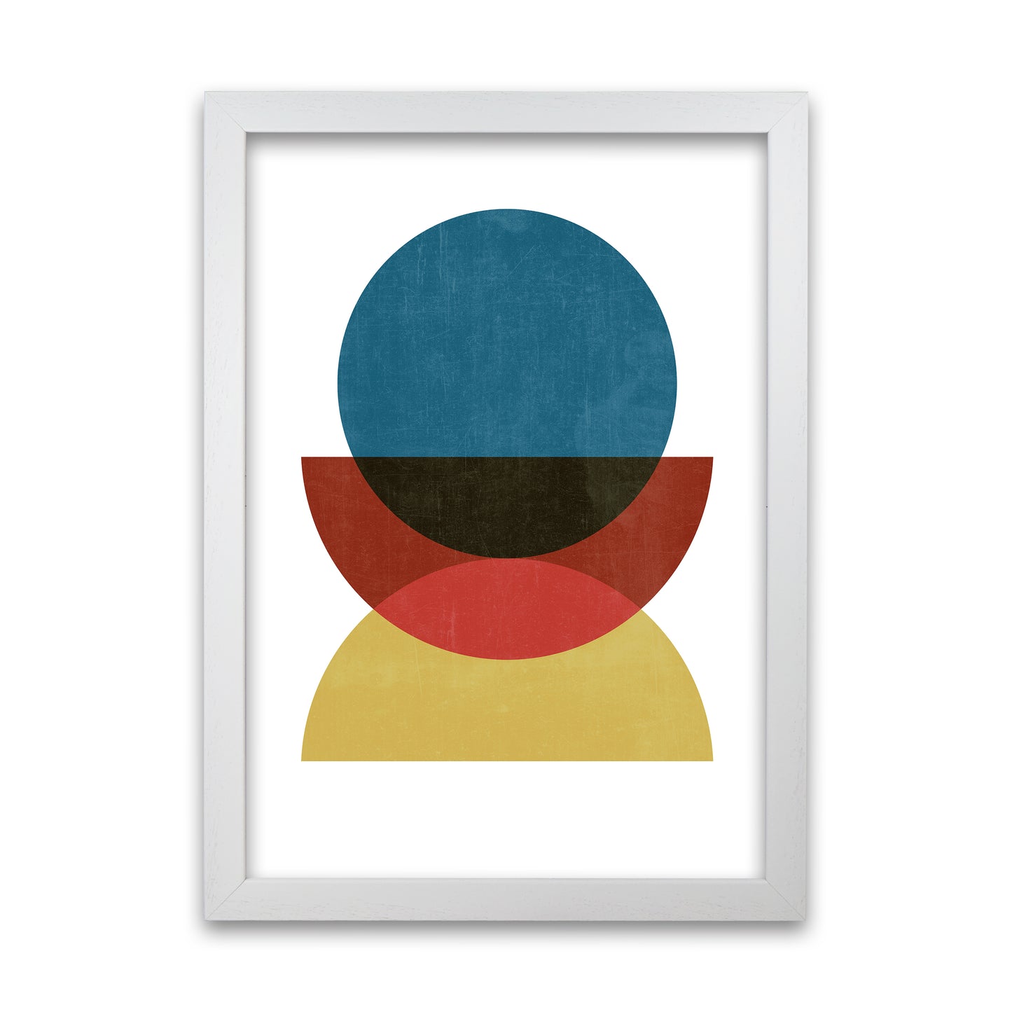 Rainbow Mid Century Print A A1 White Grain Frame