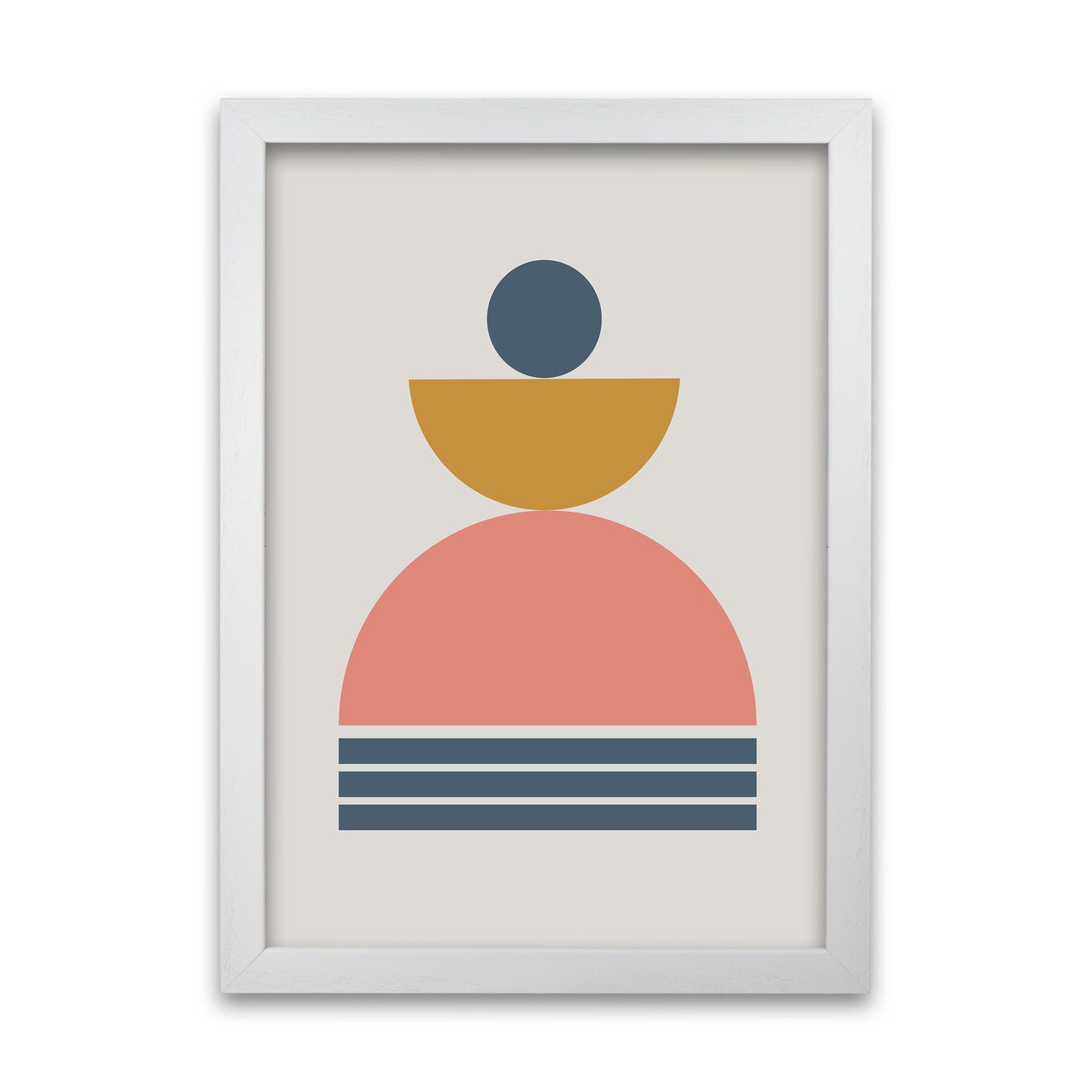 Mid Century Modern Prints on Grey C White Grain