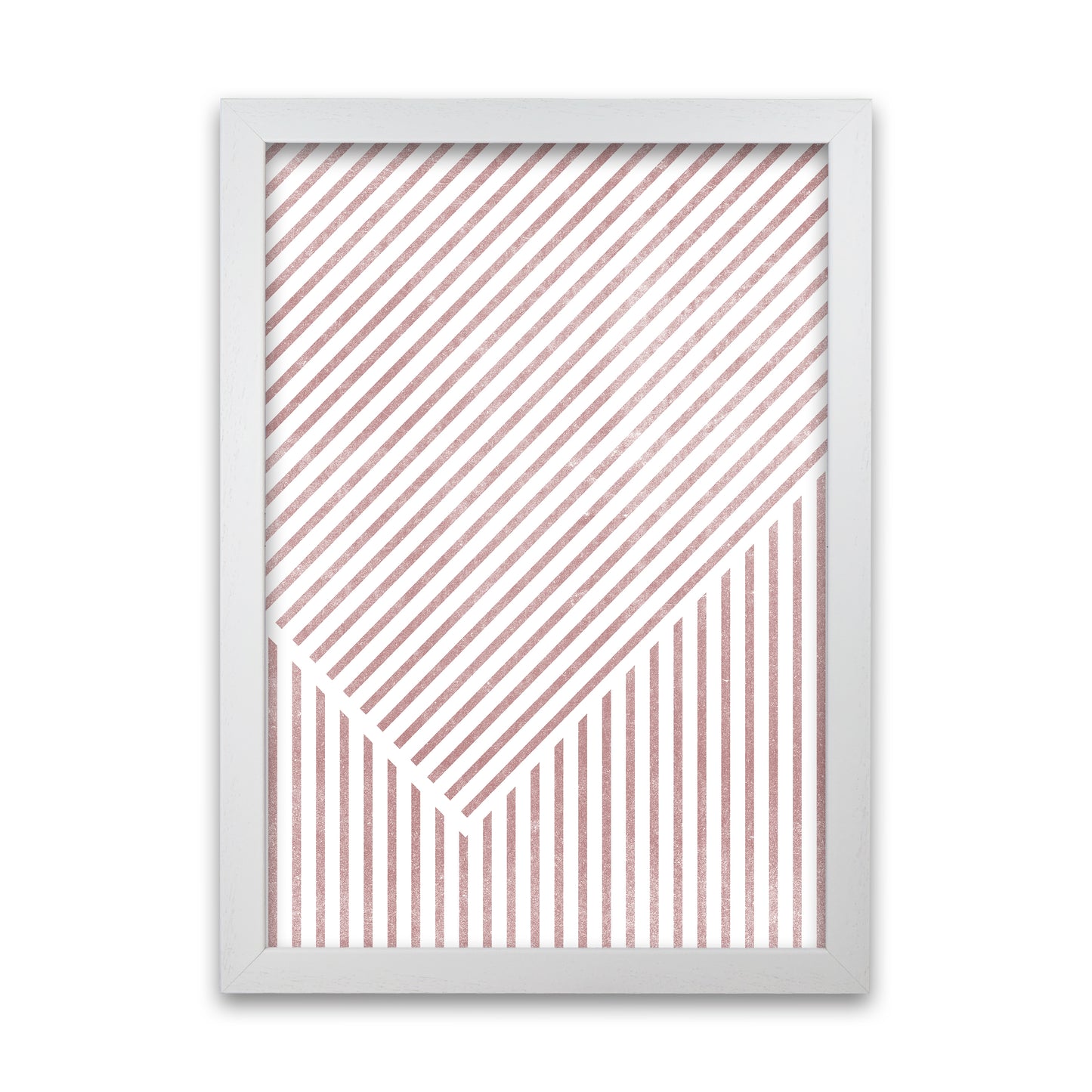 Set of Red Lines Modern Art B White Grain