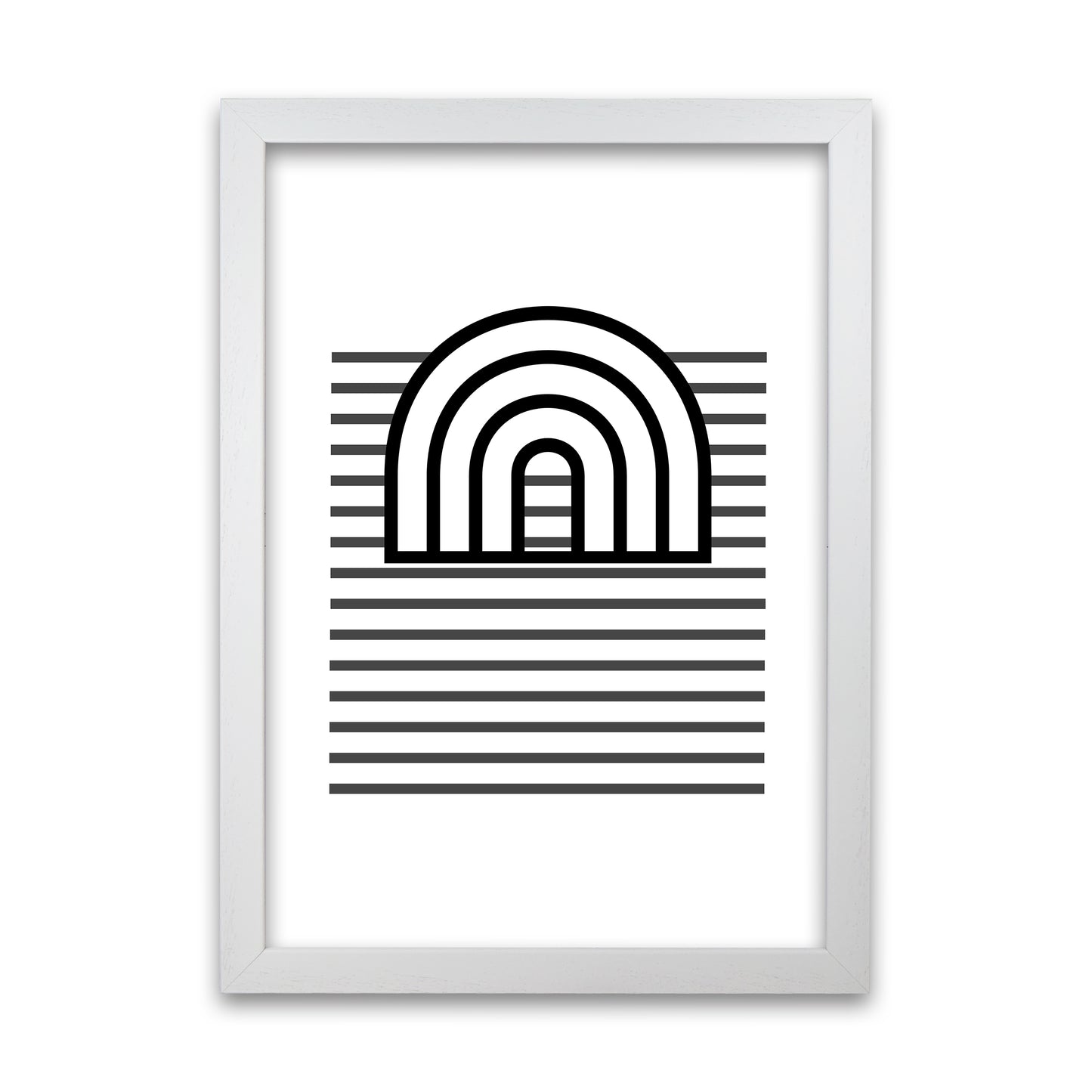 3D Rainbow and Lines Original Abstract Art Print by Print Punk Studio White Grain