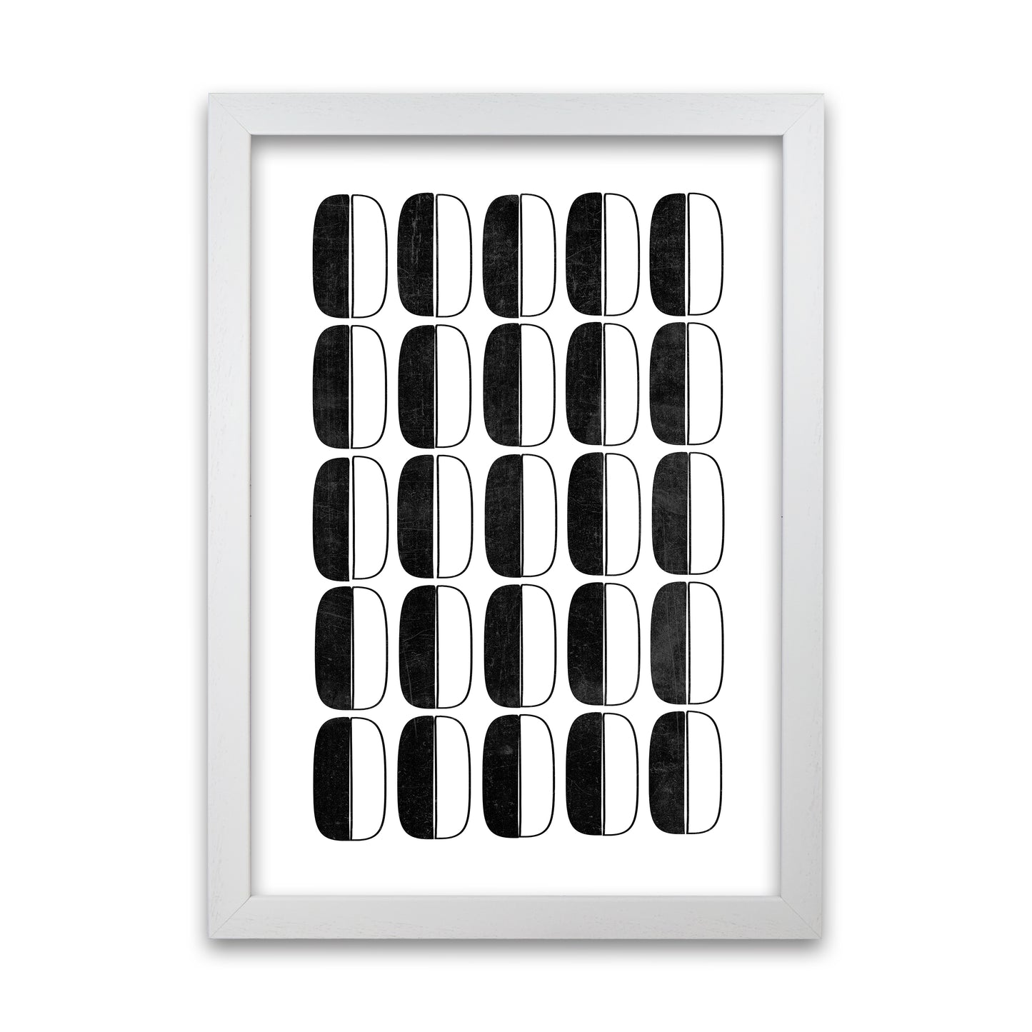Abstract Coffee Beans Print Original White Grain